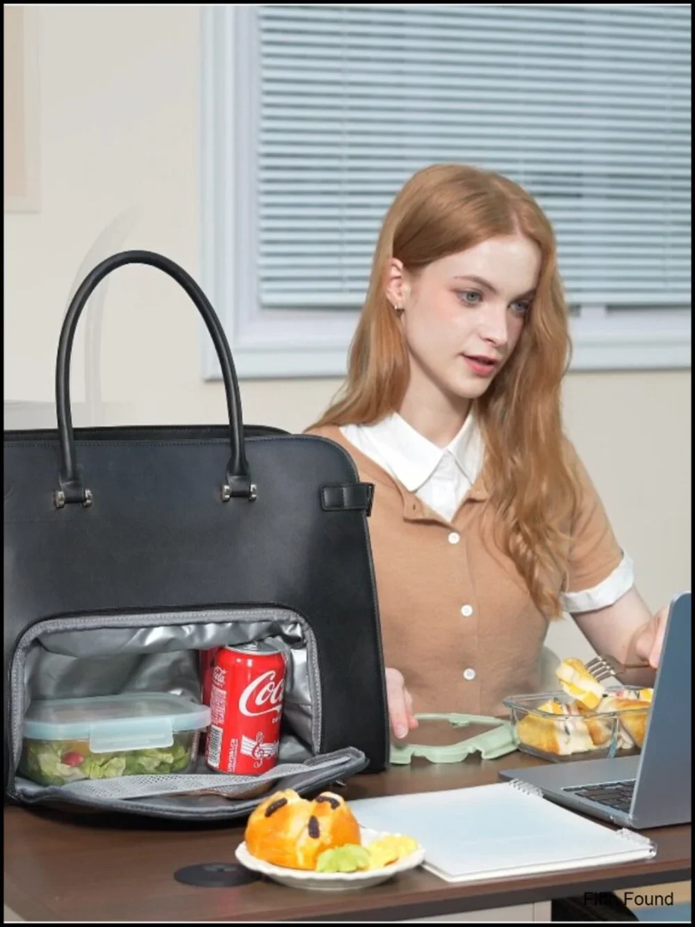 Insulated Lunch Bag Laptop Tote with 40oz Bottle Pocket, Work Bag